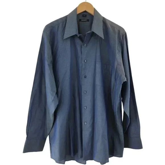 DKNY Cotton Button Down Dress shirt Men's Size 17 34/35 - Picture 1 of 7